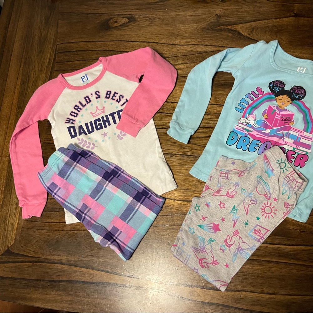 3 Kids Pajamas Sets - Pink and Blue size 4T